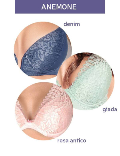 Модный комплект пуш-ап и бразилиана Lormar ANEMONE Ane51990 V-bra, Цвета: rosa antico, Размеры: 65B, изображение 2