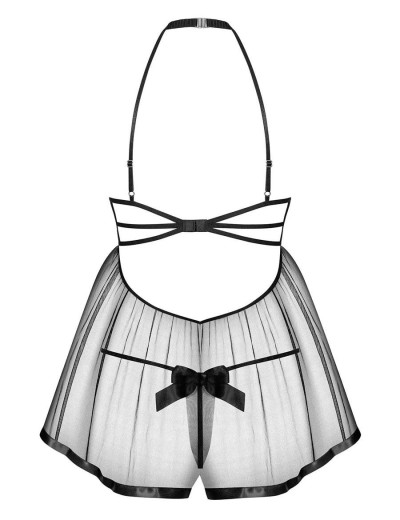 Соблазнительный бэби-долл + стринги Obsessive DELISHYA BABYDOLL, Цвет: черный, Размеры: L/XL, изображение 4