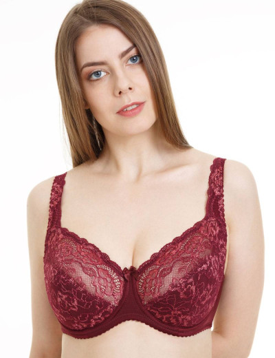 Бюстгальтер полумягкий биколор Simona M 900 бордо-роза, Цвет: бордо-роза, Размеры: 95C, изображение 4