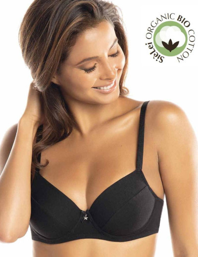 Бюстгальтер мягкий хлопковый Sielei NATURAL COTTON 1442 nero, Цвет: nero (черный), Размеры: 80C, изображение 3