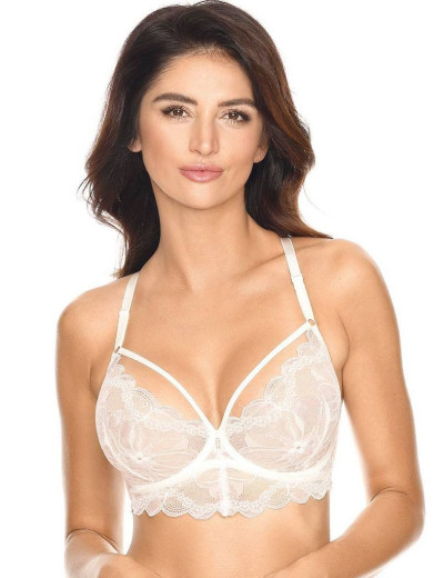 Кружевной мягкий бюстгальтер с оригинальной спинкой Gorteks CHARLIZE B2 M кремовый, Цвет: кремовый, Размеры: 65E, изображение 3