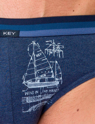 Комплект трусов слипов Key MPP 710 A21 (2 шт), Цвет: синий+коралл, Размеры: M, изображение 3