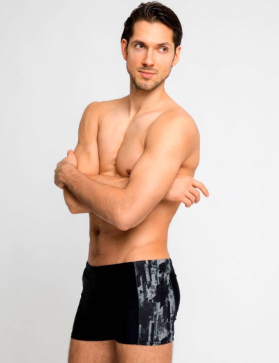 Плавки боксеры мужские LEYEROO BRUCE 001, Цвет: черный/серый, Размеры: M, изображение 2