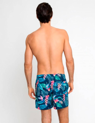 Пляжные мужские шорты LEYEROO DANIEL 001, Цвет: синий/розовый, Размеры: L, изображение 2