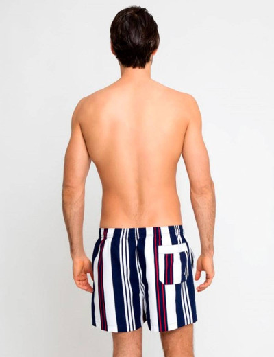 Пляжные мужские шорты LEYEROO DANIEL 004, Цвет: синий/белый, Размеры: 2XL, изображение 2