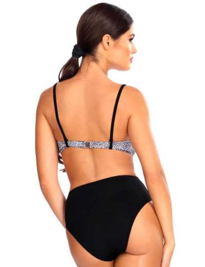 Раздельный купальник с высокими плавками Lorin L2365/1, Цвет: черно-белый, Размеры: 70B, изображение 2