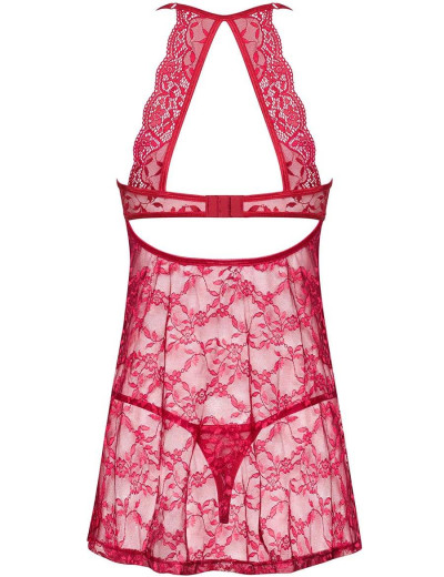 Соблазнительный бэби-долл + стринги Obsessive IVETTA BABYDOLL, Цвет: рубин, Размеры: S/M, изображение 4