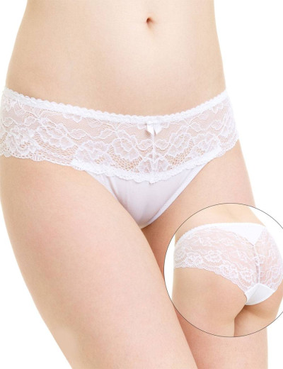 Трусы слипы Simona M 045 белый, Цвет: белый, Размеры: L, изображение 4