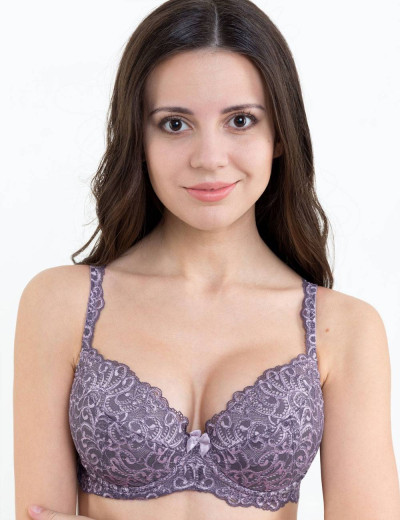 Бюстгальтер балконет пуш-ап биколор Simona M 870 серо-туман, Цвет: серо-туман, Размеры: 95C, изображение 6