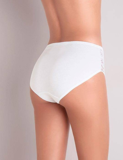 Набор хлопковых трусов слипы-миди с кружевными вставками Cotonella 4940 L_ALTRA bianco (2 шт), Цвет: bianco (белый), Размеры: M, изображение 2