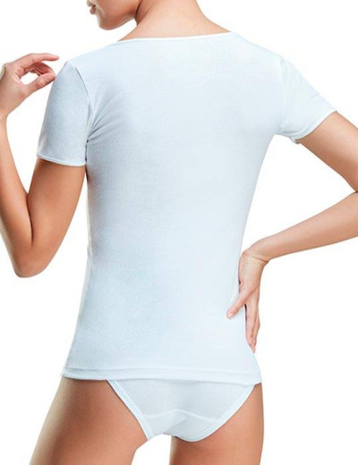 Футболка хлопковая с коротким рукавом Cotonella 8255 INTIMO NATURALE bianco, Цвет: bianco (белый), Размеры: M, изображение 2