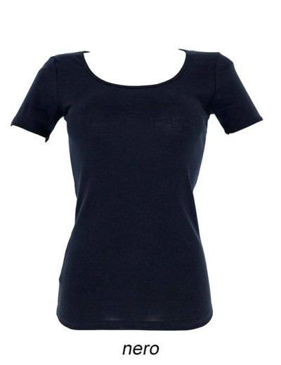 Футболка хлопковая с коротким рукавом Cotonella 8255 INTIMO NATURALE nero, Цвет: nero (черный), Размеры: L, изображение 2