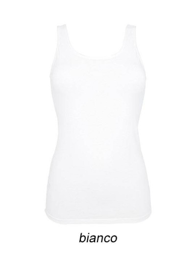 Майка хлопковая на широких бретелях Cotonella GD009 L_ALTRA bianco, Цвет: bianco (белый), Размеры: XL, изображение 3