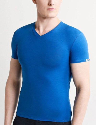 Футболка с треугольным вырезом Jolidon M17BL blue, Цвет: blue (синий), Размеры: M, изображение 4