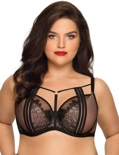Бюстгальтер полумягкий Novika ANGELINA N02 PU, Цвет: черный+бежевый, Размеры: 105B, изображение 3