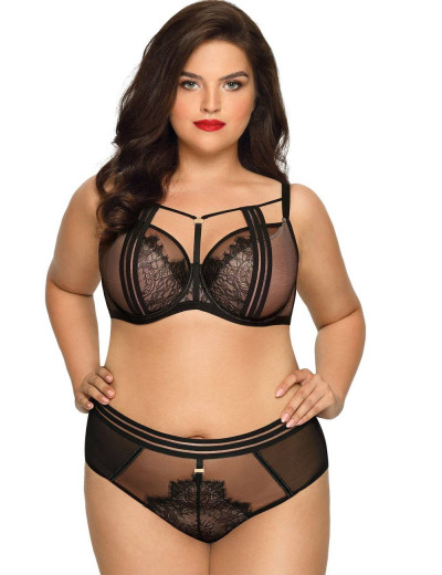 Бюстгальтер полумягкий Novika ANGELINA N02 PU, Цвет: черный+бежевый, Размеры: 105B, изображение 4