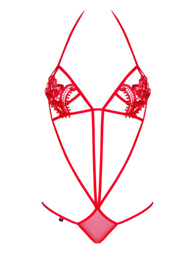 Эротическое боди Obsessive LUIZA TEDDY красный, Цвет: красный, Размеры: S/M, изображение 3