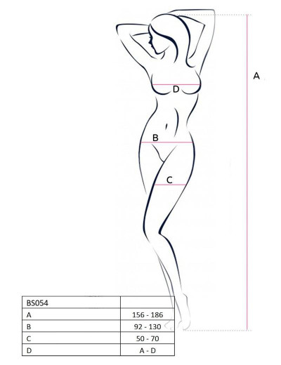 Эротический комбинезон сетка Passion BS 054 red, Цвет: красный, Размеры: UN, изображение 3