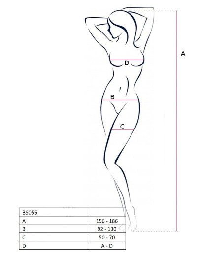 Эротический комбинезон сетка Passion BS 055 red, Цвет: красный, Размеры: S/M, изображение 3