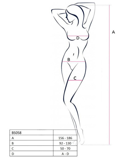 Эротический комбинезон сетка Passion BS 058 black, Цвет: черный, Размеры: S/M, изображение 4