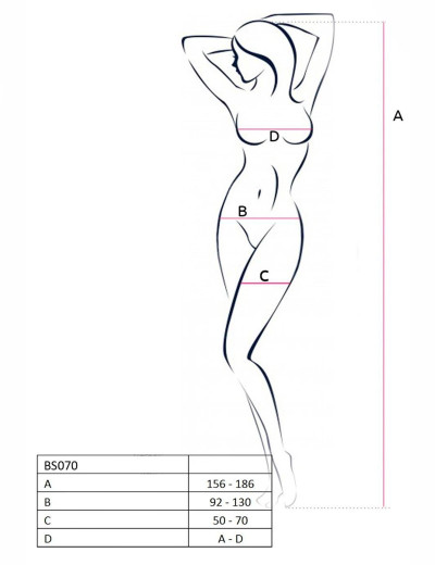 Эротический комбинезон сетка Passion BS 070 white, Цвет: белый, Размеры: S/M, изображение 3