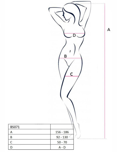 Эротический комбинезон сетка Passion BS 071 white, Цвет: белый, Размеры: S/M, изображение 3