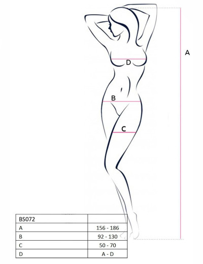 Эротический комбинезон сетка Passion BS 072 black, Цвет: черный, Размеры: UN, изображение 4