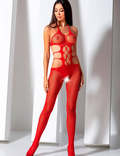 Эротический комбинезон сетка Passion BS 084 red, Цвет: красный, Размеры: S/M, изображение 2