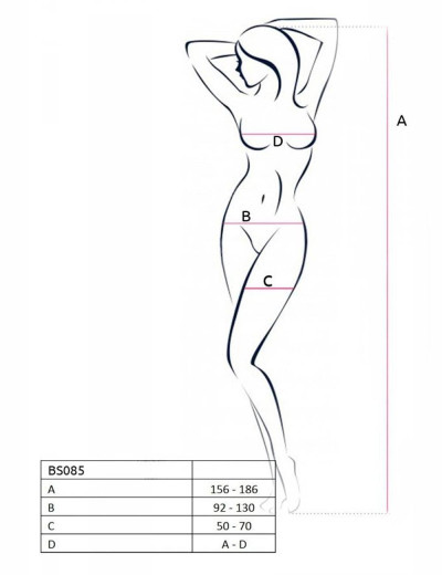 Эротический комбинезон сетка Passion BS 085 red, Цвет: красный, Размеры: S/M, изображение 3