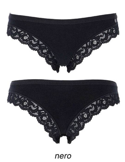 Трусы бразилиана Cotonella AD613 INTIMO NATURALE nero, Цвет: nero (черный), Размеры: XL, изображение 3