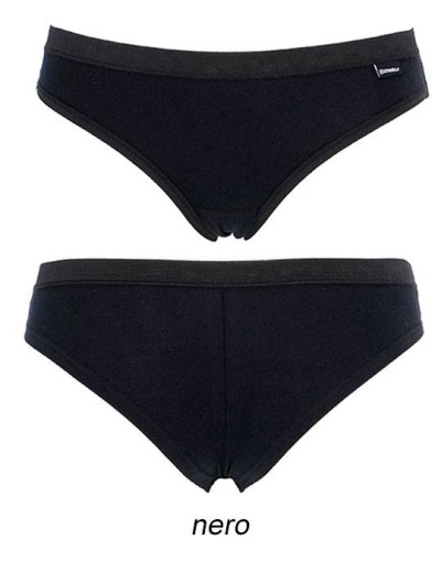 Хлопковые трусы бразилиана Cotonella AD738 INTIMO NATURALE nero, Цвет: nero (черный), Размеры: S, изображение 2