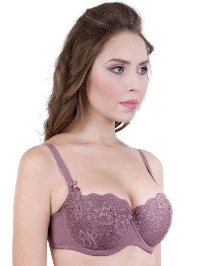 Бюстгальтер балконет Elli 7055 кофейно-розовый, Цвет: кофейно-розовый, Размеры: 80C, изображение 6