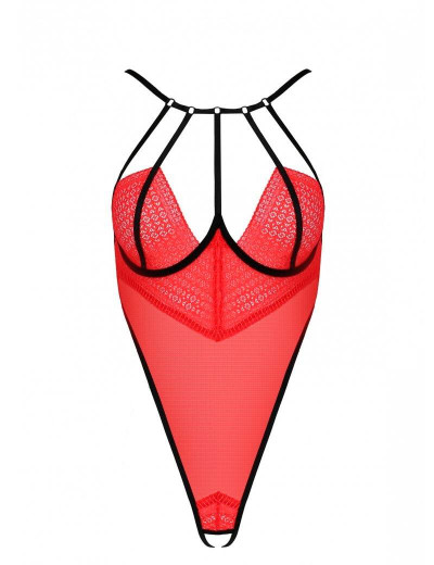 Соблазнительное боди Passion AKITA BODY, Цвет: красный, Размеры: 2XL/3XL, изображение 3