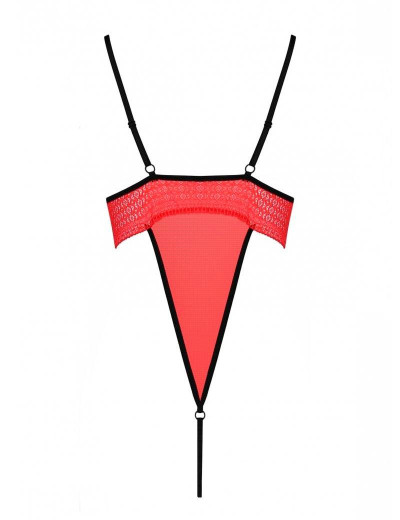 Соблазнительное боди Passion AKITA BODY, Цвет: красный, Размеры: 2XL/3XL, изображение 4