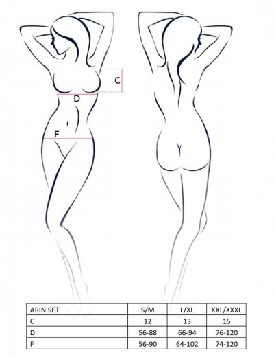 Соблазнительный комплект Passion ARIN SET, Цвет: черный, Размеры: 2XL/3XL, изображение 5