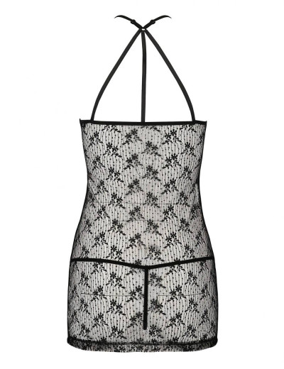 Сексуальная сорочка с трусиками Passion AZALIA CHEMISE, Цвет: черный, Размеры: S/M, изображение 4