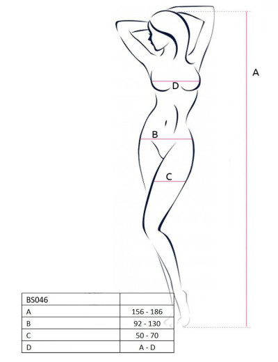 Эротический комбинезон сетка Passion BS 046 white, Цвет: белый, Размеры: S/M, изображение 3