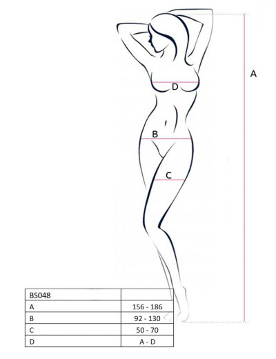 Эротический комбинезон сетка Passion BS 048 white, Цвет: белый, Размеры: S/M, изображение 3