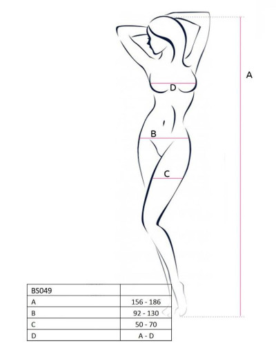 Эротический комбинезон сетка Passion BS 049 white, Цвет: белый, Размеры: S/M, изображение 3