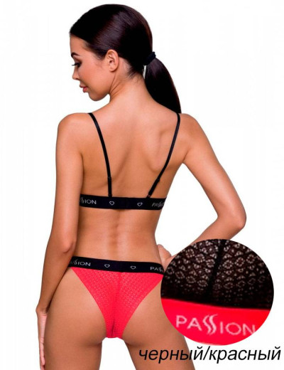 Соблазнительный комплект Passion GLAMISS SET black-red, Цвет: черный/красный, Размеры: L/XL, изображение 2