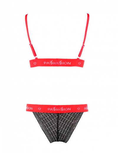Соблазнительный комплект Passion GLAMISS SET black-red, Цвет: черный/красный, Размеры: L/XL, изображение 4