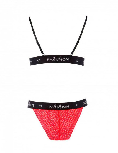 Соблазнительный комплект Passion GLAMISS SET red-black, Цвет: красный, Размеры: L/XL, изображение 4