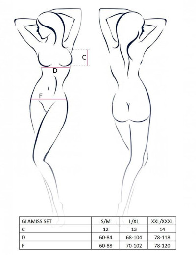 Соблазнительный комплект Passion GLAMISS SET black, Цвет: черный, Размеры: 2XL/3XL, изображение 5