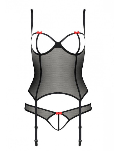 Мягкий корсет с трусиками Passion HEIDI CORSET, Цвет: черный, Размеры: 2XL/3XL, изображение 3