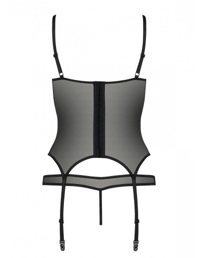 Мягкий корсет с трусиками Passion HEIDI CORSET, Цвет: черный, Размеры: 2XL/3XL, изображение 4