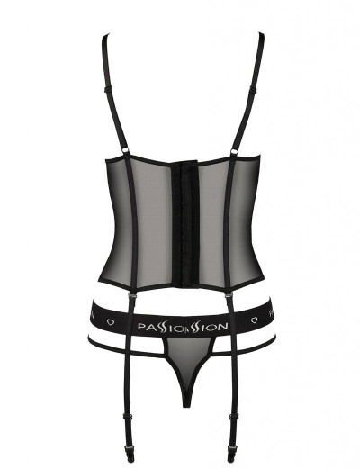 Корсет с трусиками Passion KYOUKA CORSET black, Цвет: черный, Размеры: S/M, изображение 4