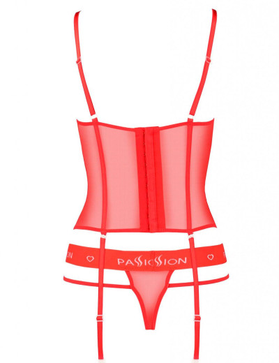 Корсет с трусиками Passion KYOUKA CORSET red, Цвет: красный, Размеры: S/M, изображение 3