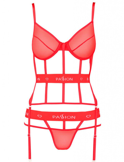 Корсет с трусиками Passion KYOUKA CORSET red, Цвет: красный, Размеры: S/M, изображение 4