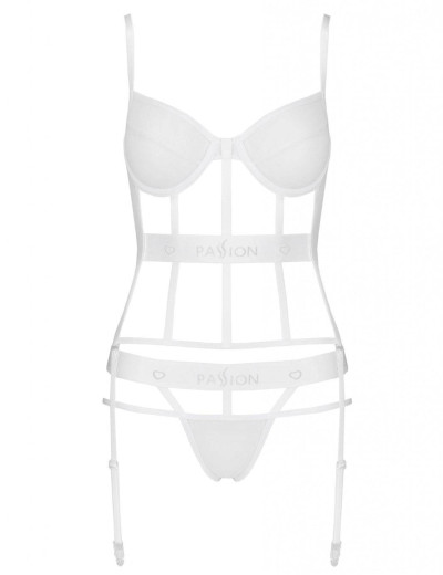 Корсет с трусиками Passion KYOUKA CORSET white, Цвет: белый, Размеры: 2XL/3XL, изображение 3