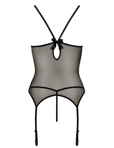 Мягкий корсет с трусиками Passion MELANIA CORSET, Цвет: черный, Размеры: 2XL/3XL, изображение 4